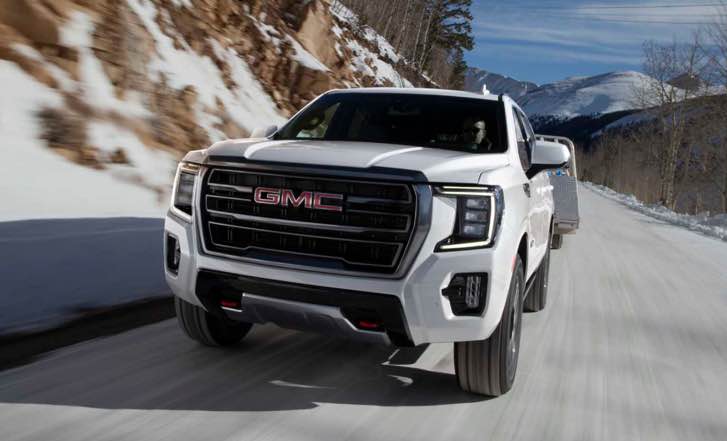 2022 Denali upright chrome grille On the exterior of 2022 GMC Yukon Concept adds LED headlamps