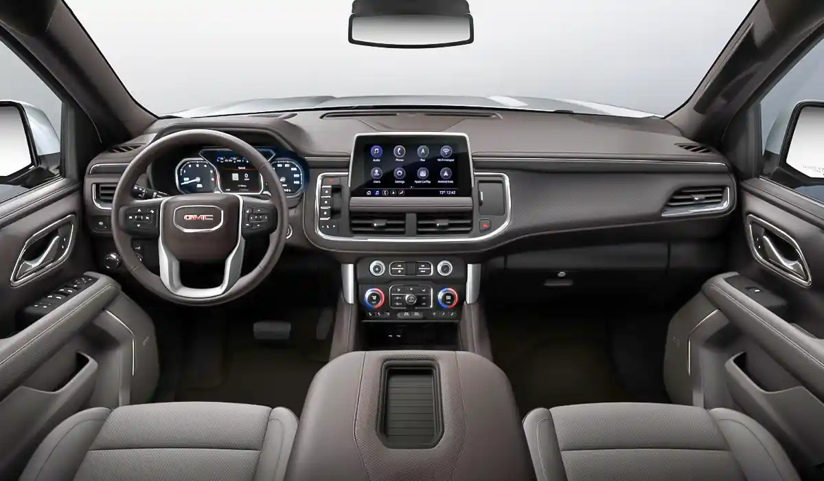 The 2025 GMC Yukon will get an overhauled cockpit featuring a new digital instrument panel (gauge cluster) plus a new, larger infotainment screen. 2025 GMC Yukon Interior